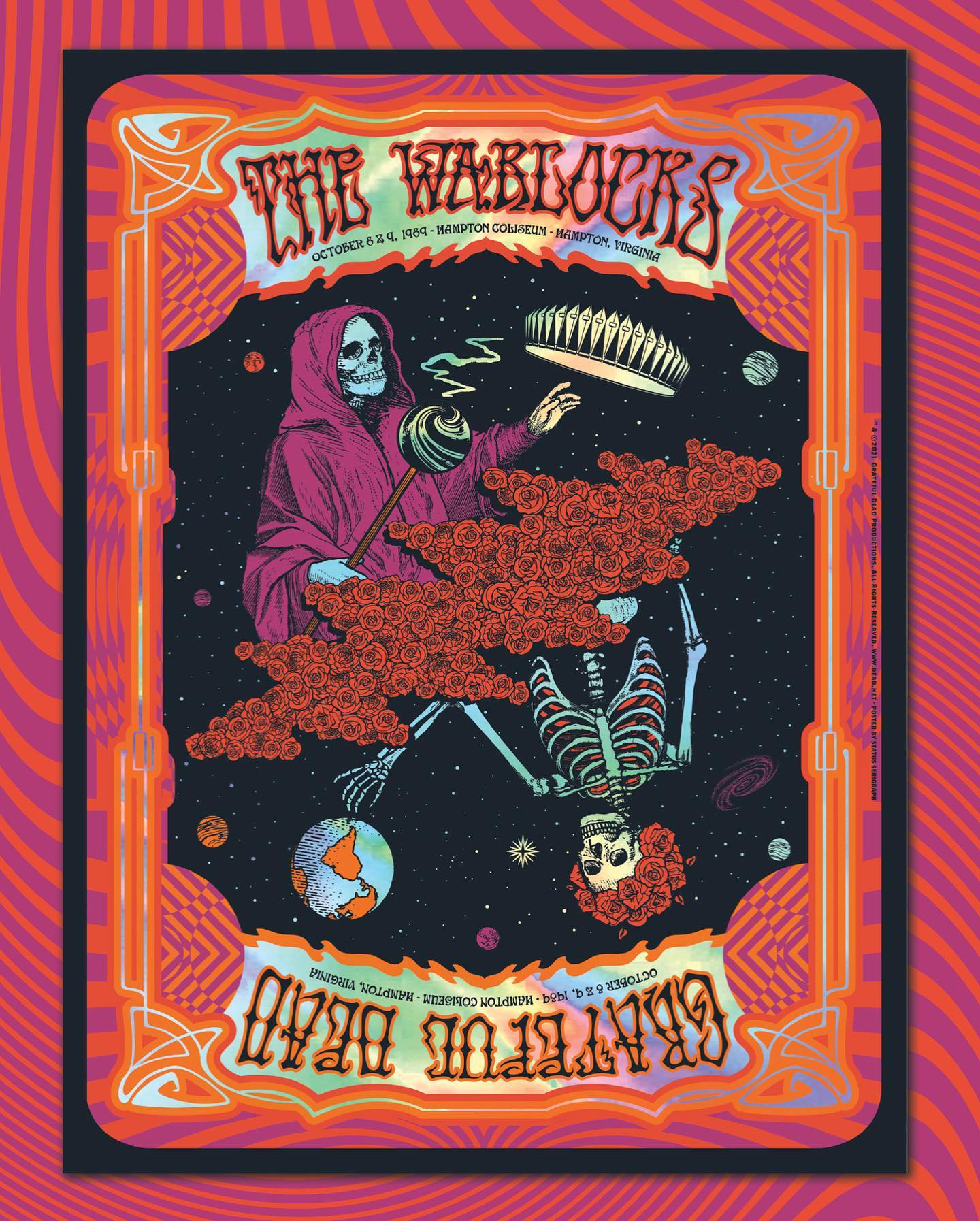 Grateful Dead, The Warlocks Hampton 89 Status Serigraph | Rainbow