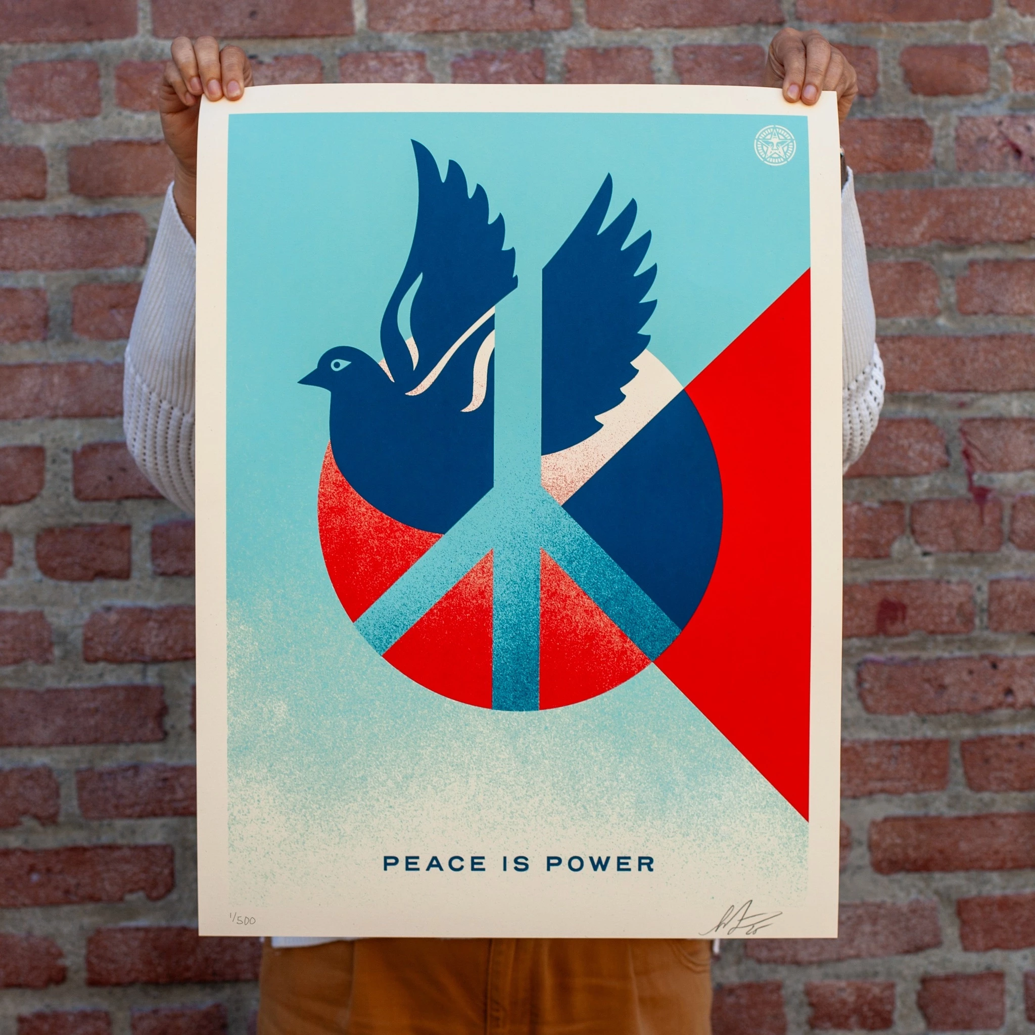 Peace is Power 25 Fairey | Blue Variant | PosterDrops.com