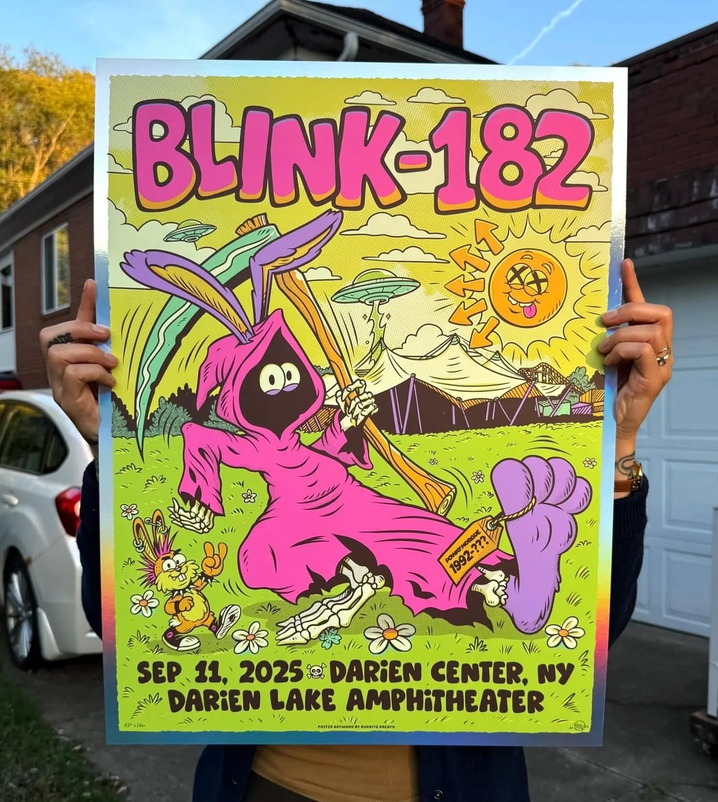 blink-182 Darien Center 25 Burrito Breath | Rainbow Foil Edition