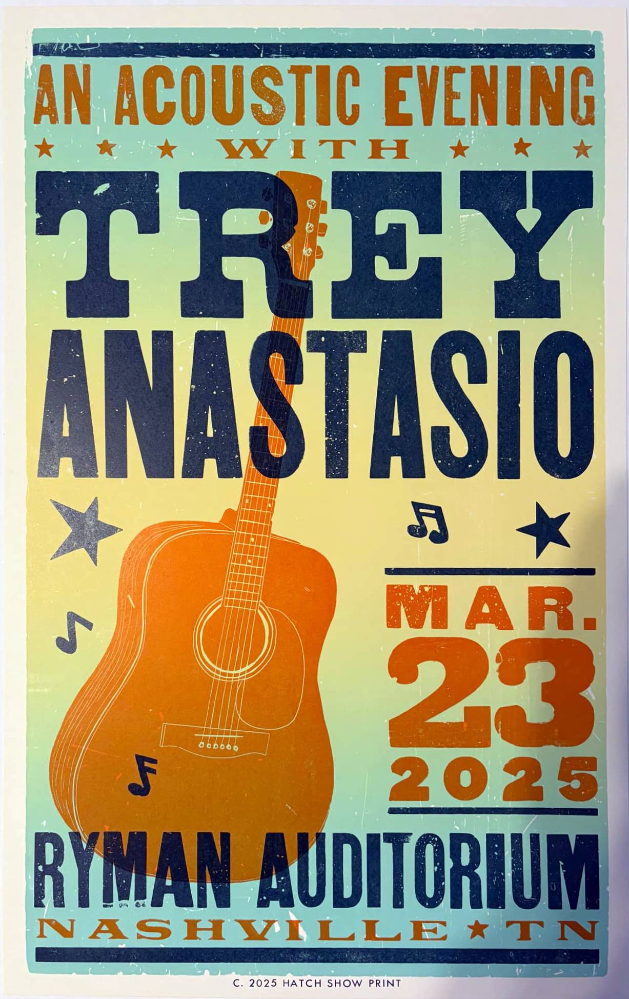 Trey Anastasio Nashville 25 Hatch Show Print | PosterDrops.com
