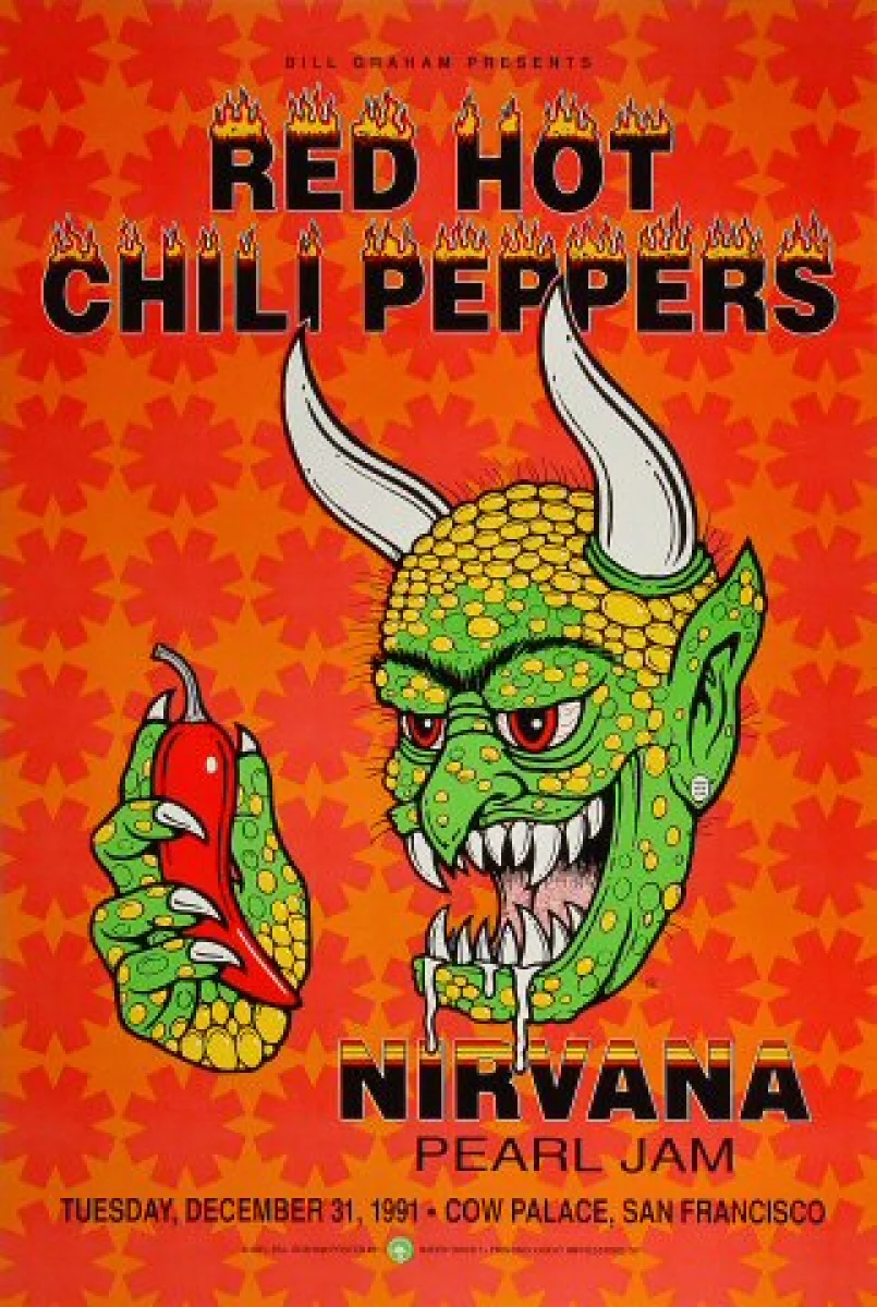 Red Hot Chili Peppers NYE San Francisco 91 Rossit | PosterDrops.com