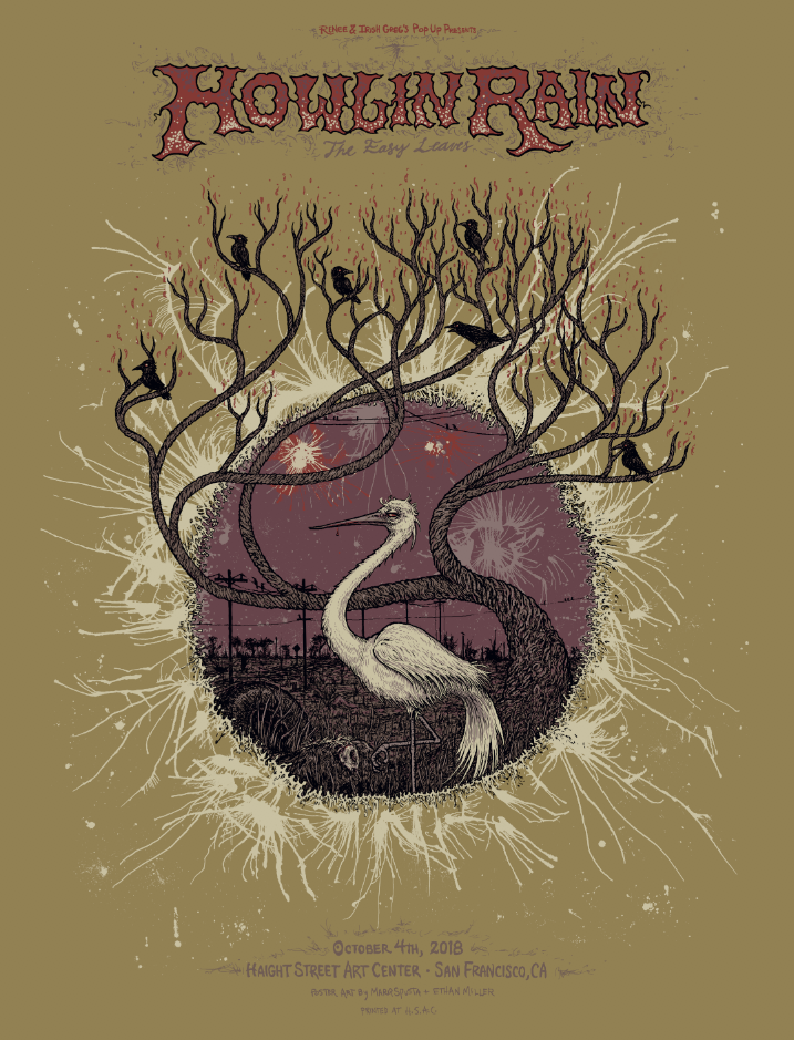 Howlin Rain San Francisco 18 Multiple Artists | Kraft Edition | PosterDrops